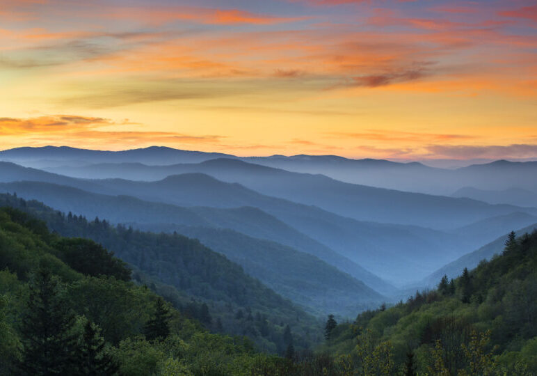 sunrise Great Smoky Mountains 2560x1440px